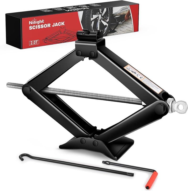 Scissor Jack for Car 2 Ton 4409 lbs, Lift Jack Kit w Crank Handle | Steel Scissor Lift Jack Car Kit for Sedan SUV MPV Tire Changing, 3.9''-15.7'' Lifting Range Portable Small Jack, Black
