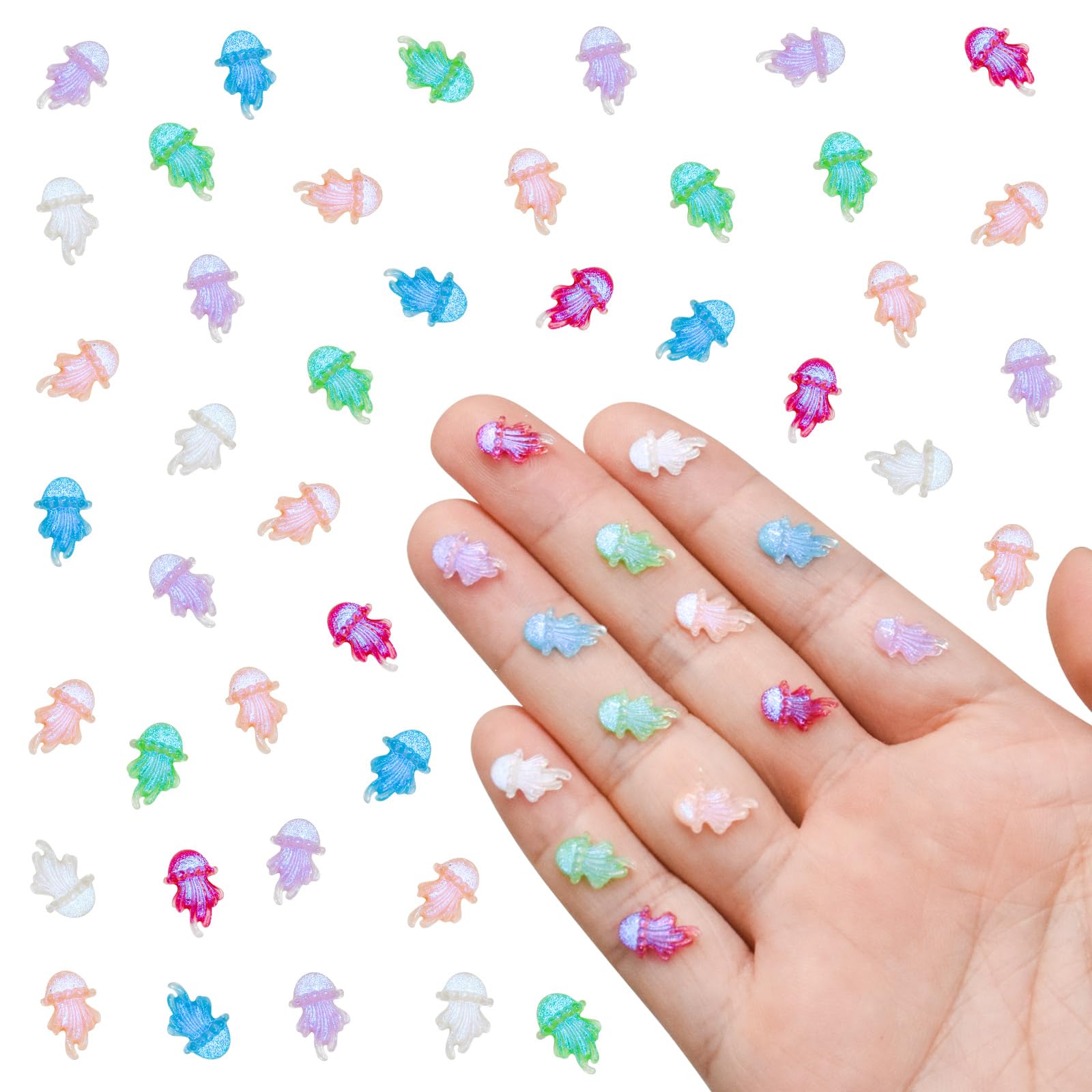 200 Pieces Mini Jellyfish Decor for Crafts Dollhouse Miniatures Tiny Jelly Fish Beach Christmas Decorations for Dollhouse Fairy Garden Micro