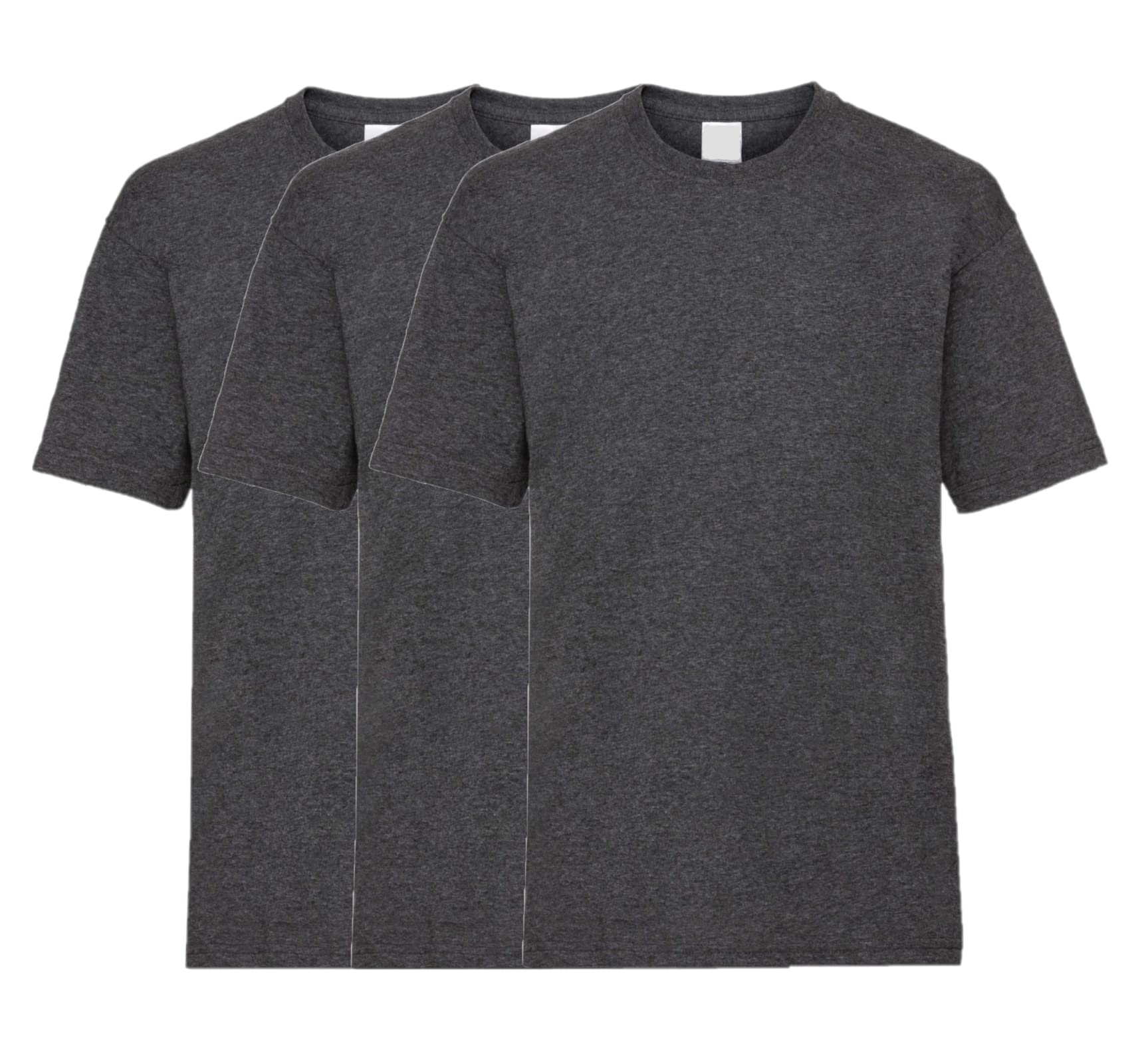 COOZO Unisex Kids Valueweight Pack of 3 Short Sleeve T-Shirts - Dark Heather Grey - 7-8 Years