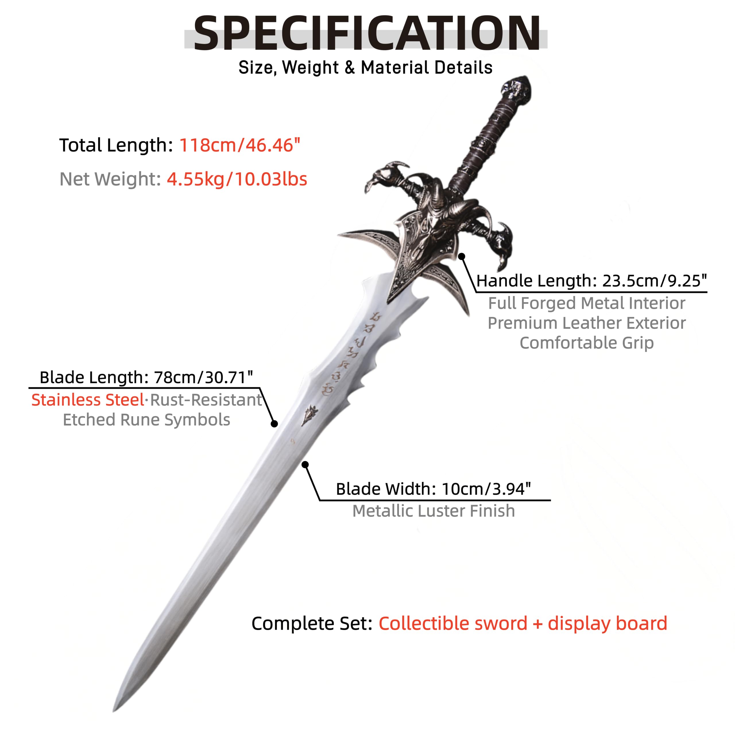 Amazon.com: Sword Valley Frostmourne Curse Sword - Rune-Engraved