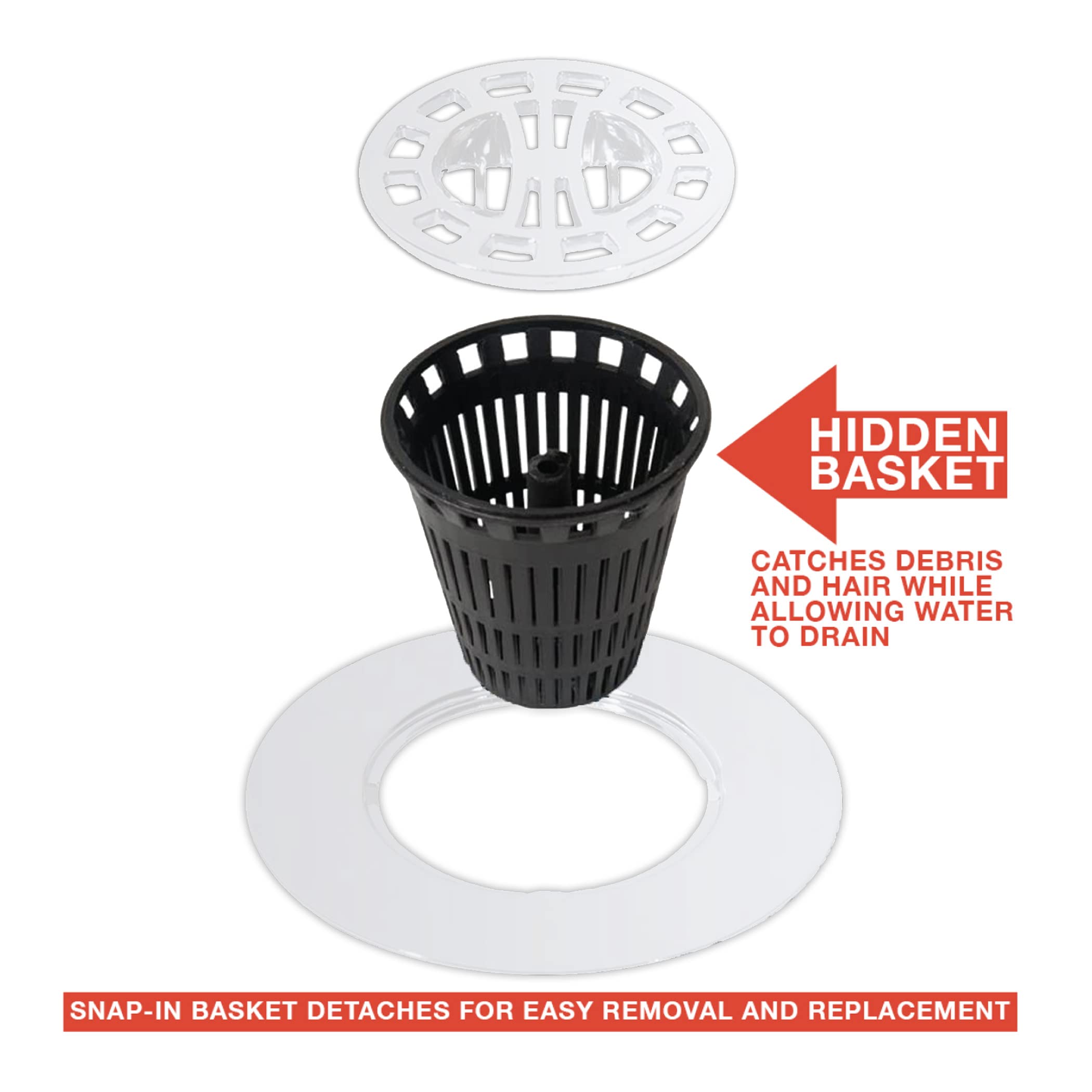 Danco 10533 Haarfänger für Dusche, Weiß