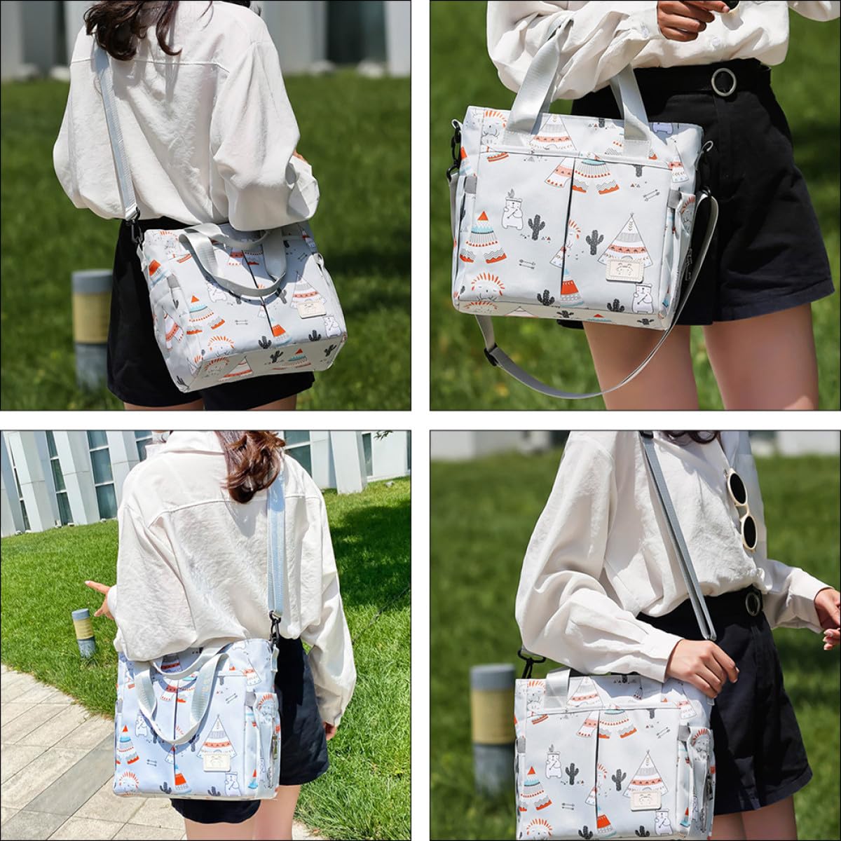 Abaodam Bolsa de Maternidad Grande de Nailon Compartimentos Múltiples