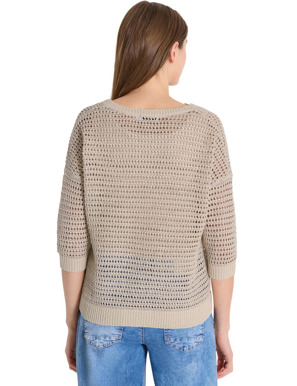 Cecil Damen Pullover mit V-Neck und Garnmix