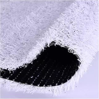 Alfombra de césped artificial de alta densidad para áreas de juegos con agujeros de drenaje, para jardín, paisaje, alfombra de 0.98 pulgadas de grosor, color blanco, 39.40 x 157.6 pulgadas