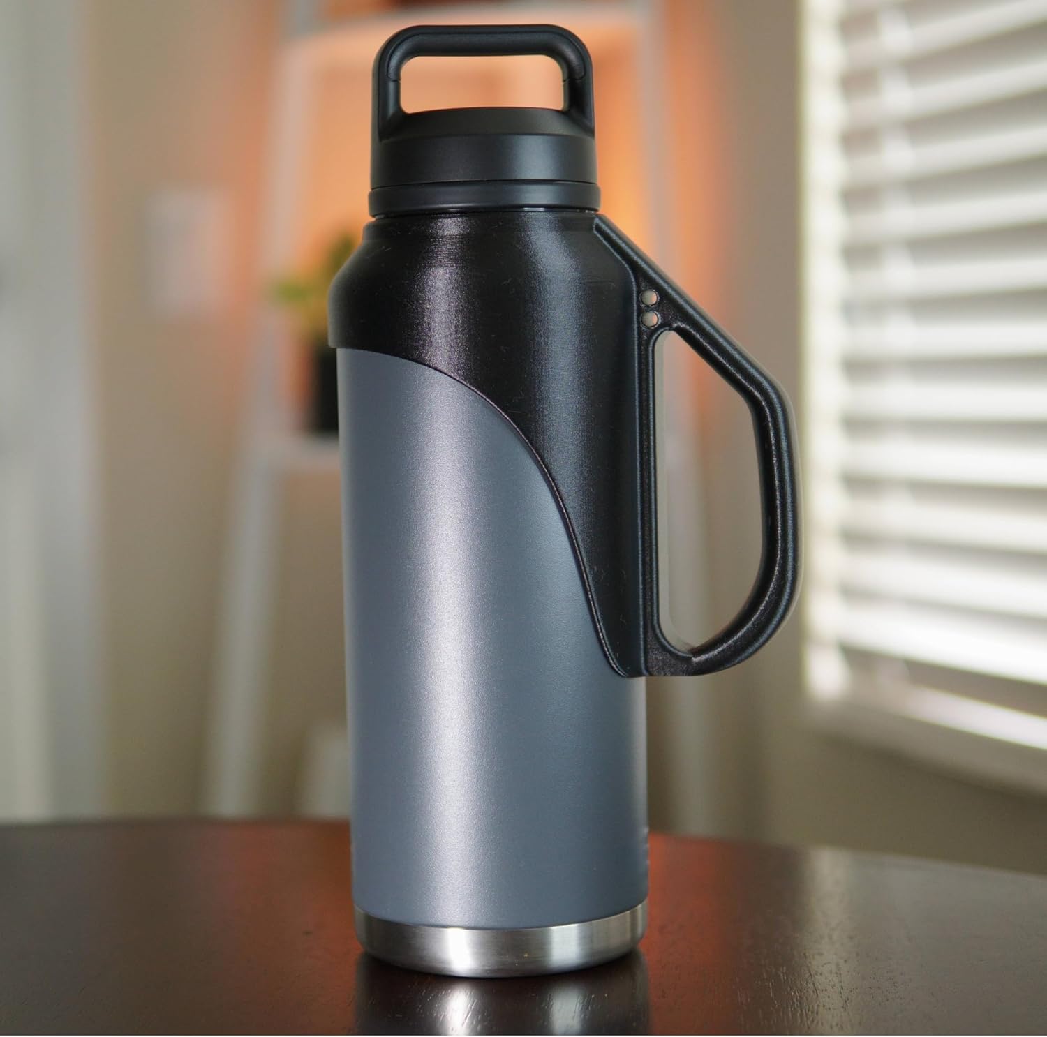 3D Printed Handle for Charcoal Grey YETI Rambler Water Bottles 46oz (Handle Only) (46oz-C, Black)
