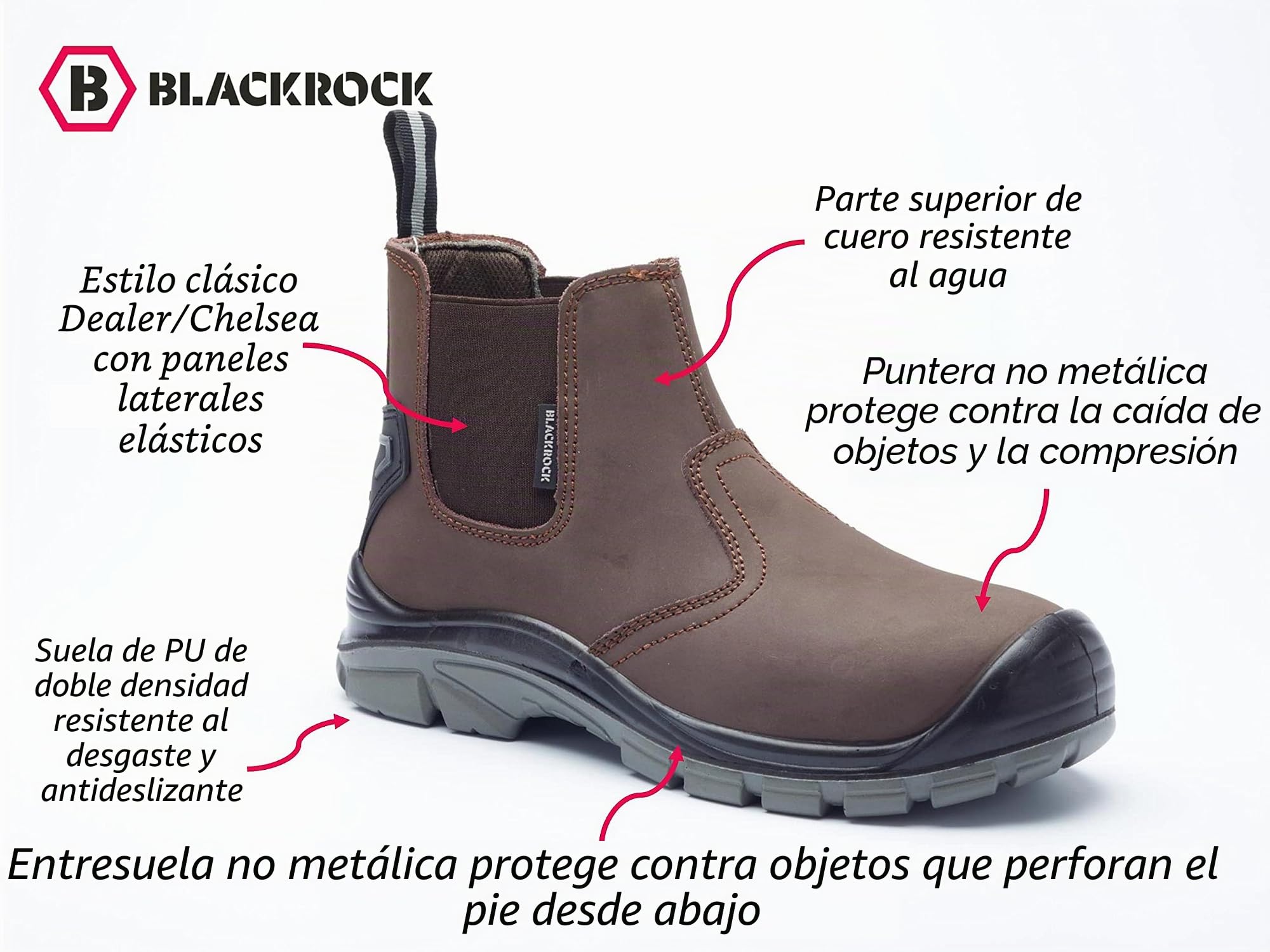 Blackrock Pendle Composite Safety Dealer Boots, Composite Safety Shoes, Wide Fit, Non-Metal Toe Cap, Mens Womens Work Boots, Slip-On Work Shoes