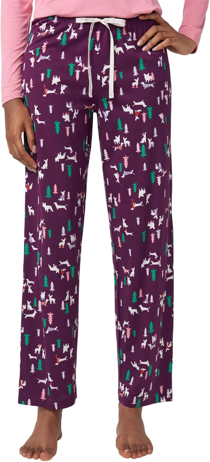 HUE womens Sleep and Lounge Pajama Separates, Christmas and Holiday Collection