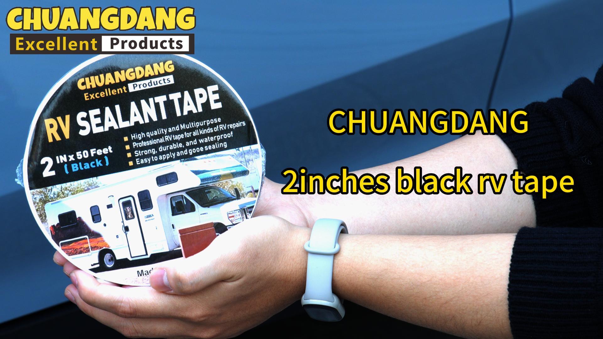 Image of Black RV Sealant Tape,2Inchx50Feet,1-Pack,RV Roof Tape,Camper Repair Tape,Black RV Tape,Repair for Trailer, Boat,Window,Roof & Leaks,Sealing