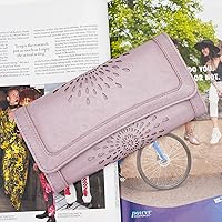 Vista 44 de Aphison - Cartera larga de cuero suave RFID para mujer, con caja de regalo