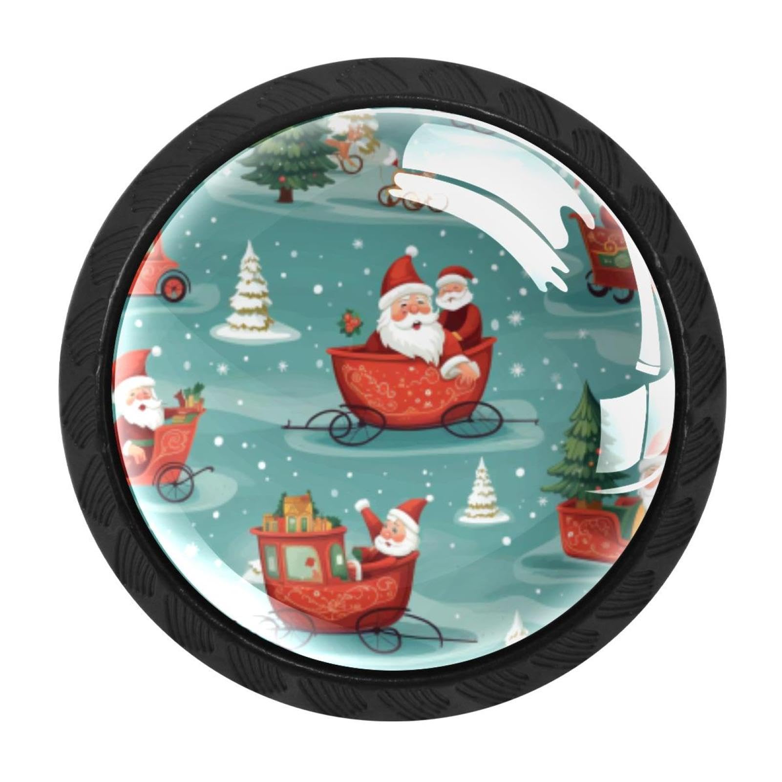 CHENZZZZ 4 Pieces Christmas Sleigh Drawer Knobs, 35mm Black Cabinet Knobs, Drawer Pulls and Knobs, Dresser Drawer Knobs, Cabinet Hardware Kitchen Cabinet Knobs