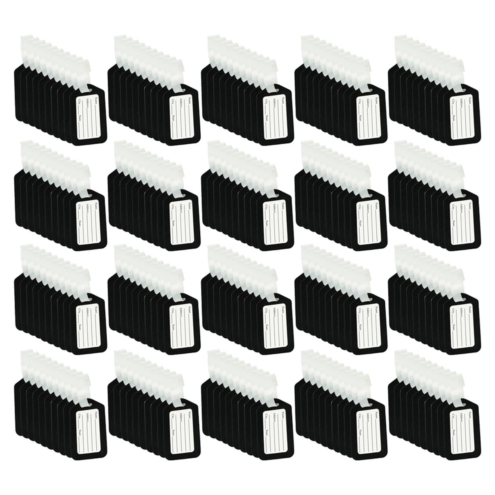 200Pcs Equipaje Etiquetas Maleta Etiqueta Bolsa Viaje Accesorios Negro