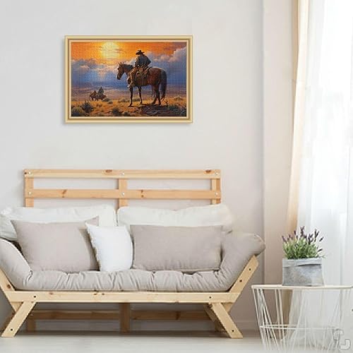 Miniatura 6 de Rompecabezas de caballo vaquero de 500 piezas para adultos, rompecabezas educativos de aprendizaje, juguetes familiares difíciles y desafiantes con