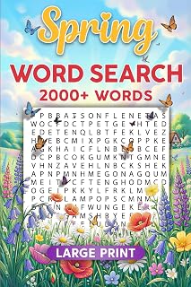 Large Print Spring Word Search Book for Adults & Seniors: 90 Relaxing Puzzles, 2000+ Words, Solutions Included | Kacs Services