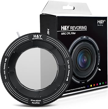 H&Y RevoRing Variable CPL Filter 67-82mm Circular Polarizer Lens | 2-in-1 Polarizer, Adjustable Adapter Ring, Landscape Photography, Outdoor Photography, Reflection Control