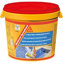 Porcelanico Paredes Interiores SikaCeram EpoxyGrout, Noche, Mortero de rejuntado epoxi, de alta resistencia, para baldosas y azulejos con espesores de 2 a 20 mm, para paredes y suelos interior y exterior, 5kg