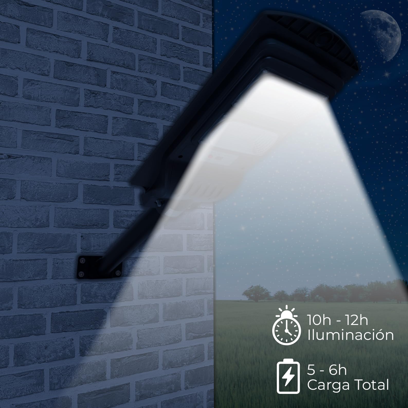 LED ATOMANT Confezione da 2 Lampione Solare LED Esterno 100W, Bianco Freddo, IP65, con Sensore di Movimento e Telecomando, Lampioni da Giardino, Faro Esterno con Pannello Solare, Incluso il Palo