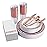 FOCUSLINE 175 Ct Rose Gold Dinnerware Set for 25 Guests, Plastic Plates with Rose Gold Lace Rim Design, Including 25 Disposable Dinner & Dessert Plates, Cups, Napkins, Cutlery Set