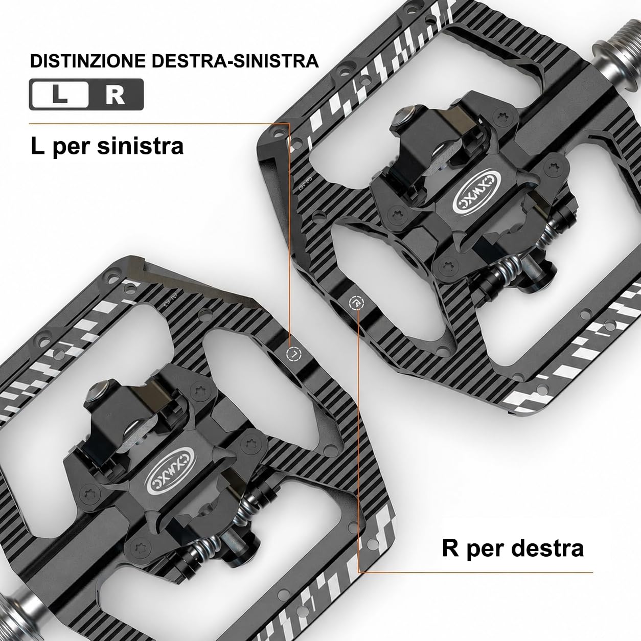 CXWXC Pedali per bicicletta, a clic e piatti con 3 cuscinetti, pedali in alluminio, 9/16 pollici, pedali per bici da corsa, mountain bike, city bike