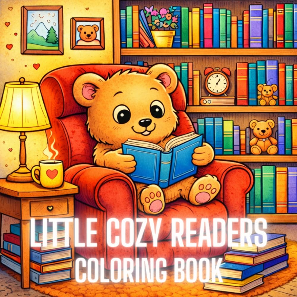 The Little Book of Cozy Readers Coloring Book: A Whimsical World of Reading, Animals & Imagination