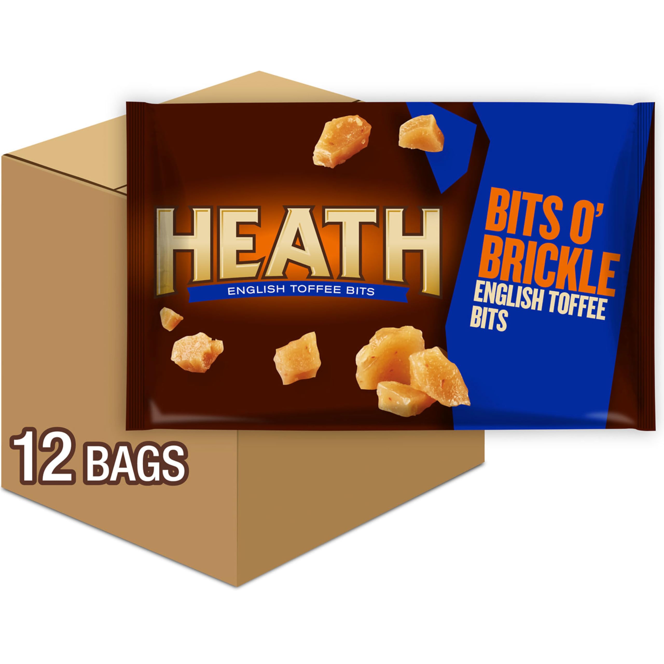 HEATH BITS O' BRICKLE English Toffee Bits Bags, 8 oz (12 Count)