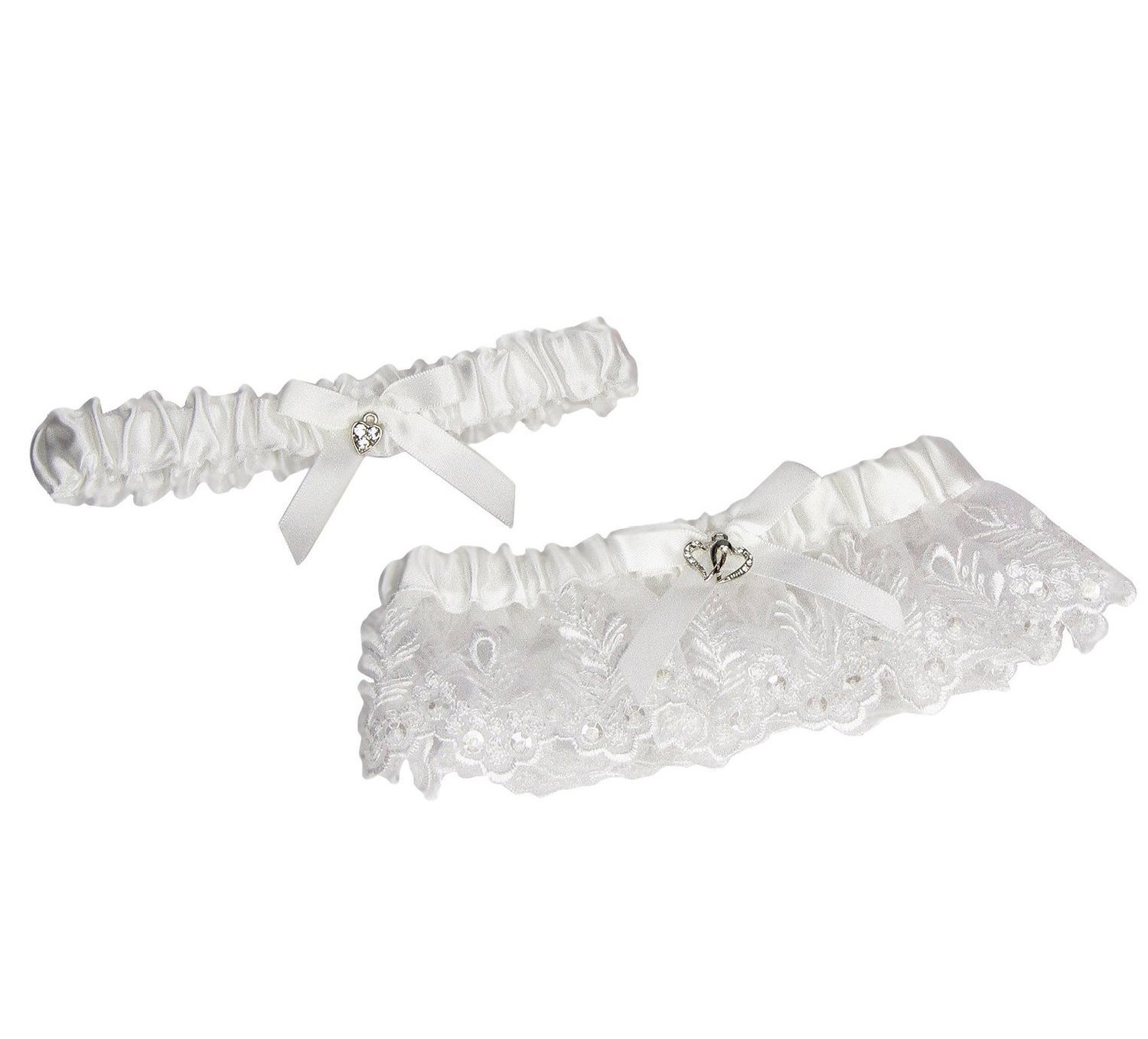 Darice VL58631 Strumpfband mit Spitzen-Herz-Akzenten, verstellbar, cremefarben