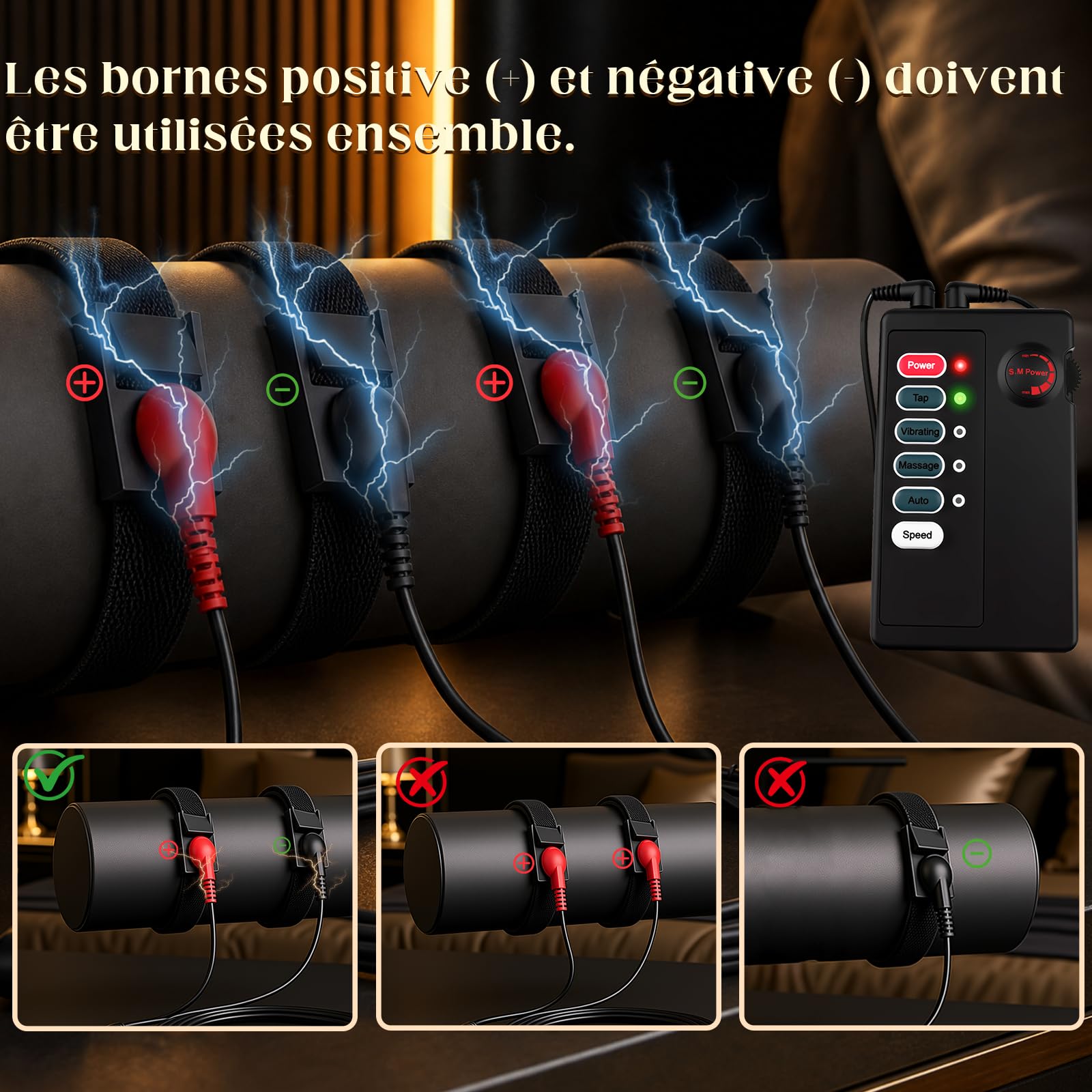 Plug Anal Électrique Pinces à Tétons Extreme Électrode Autocollant Appareil | Bondage Set d'électrostimulation Pour Femme et Homme