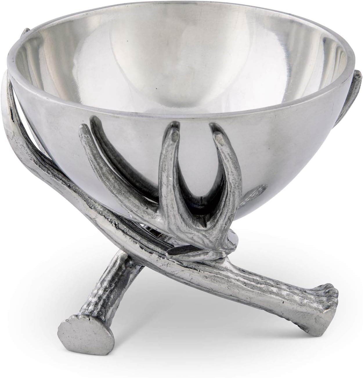 Arthur Court Aluminum Deer Antler Dip Sauce Bowl Rustic Sever ware 5.5 Diameter x 4.75 inch Tall