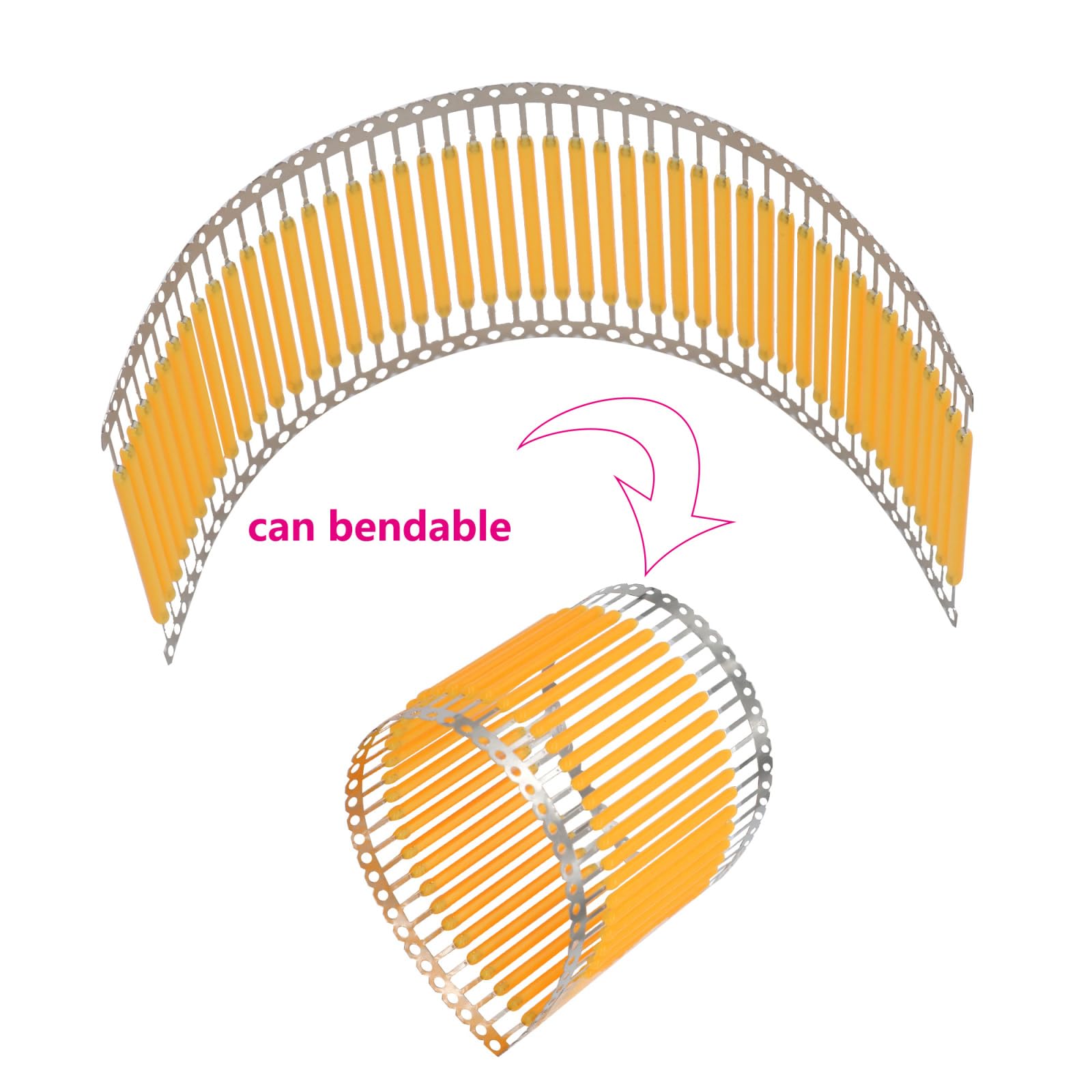 48PCS Led COB Chip 150mA Bombilla De Tungsteno LED LÁMPARAS Filamentos De Bombilla Warmwhite 2700K Para Foco,Un Conjunto De 48 Piezas.,3V Blanco Cálido