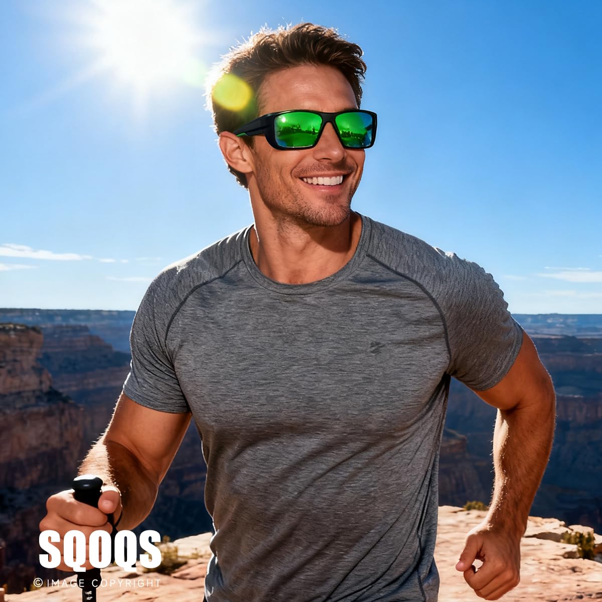 Confezione da 3 occhiali da sole sportivi polarizzati da uomo, montatura avvolgente UV400, occhiali da sole per ciclismo, pesca, guida