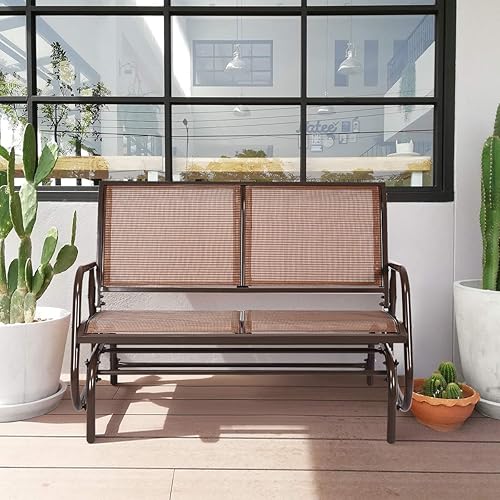 Miniatura 2 de Giantex Silla columpio de 48 pulgadas con espacio espacioso, salón para 2 personas, acogedor banco de patio para exteriores e interiores para patio,