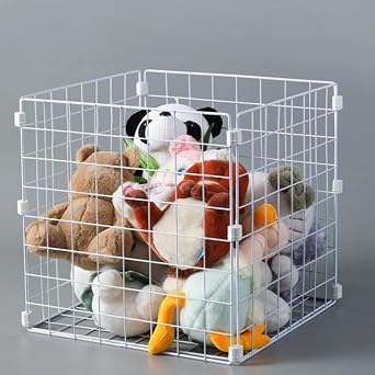 12 PCS White Gridwall Joining Clips, Plastic Wire Grid Panel Connectors, Compatible with 5 mm Wire Grid Panels