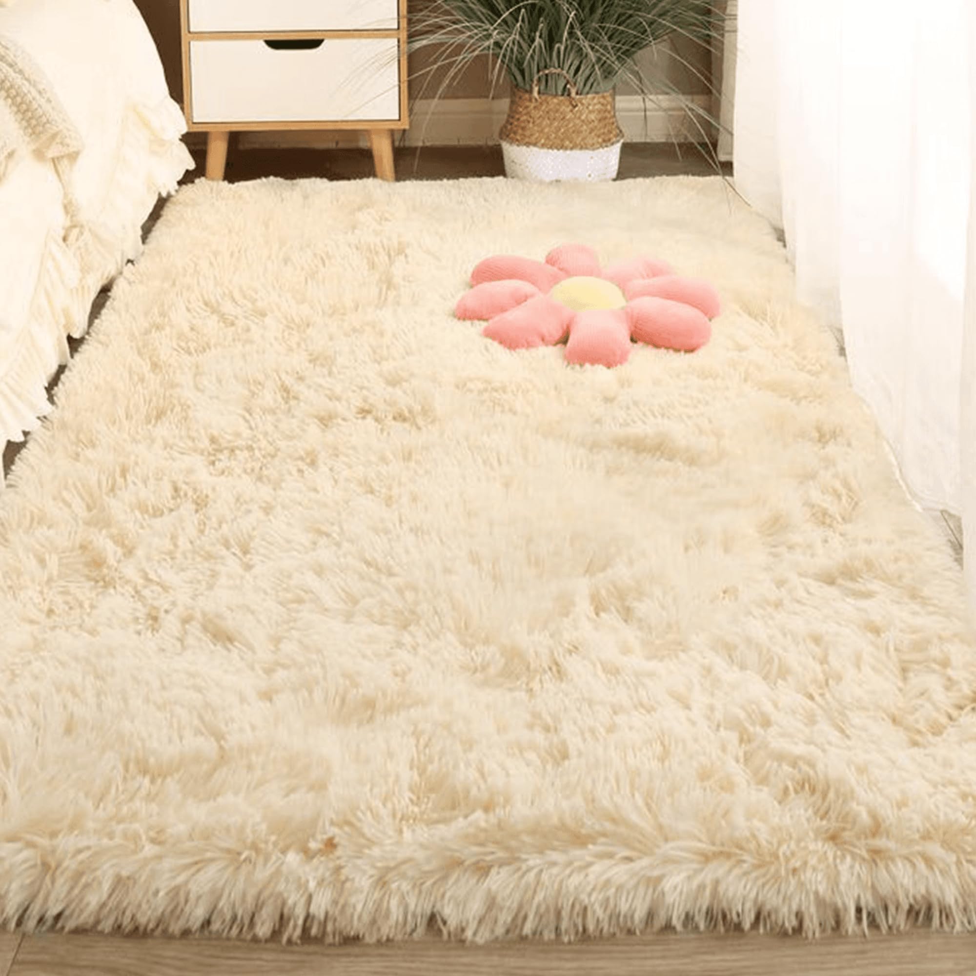 Tapis de salon lavable et ultra doux moquette moelleuse grand format