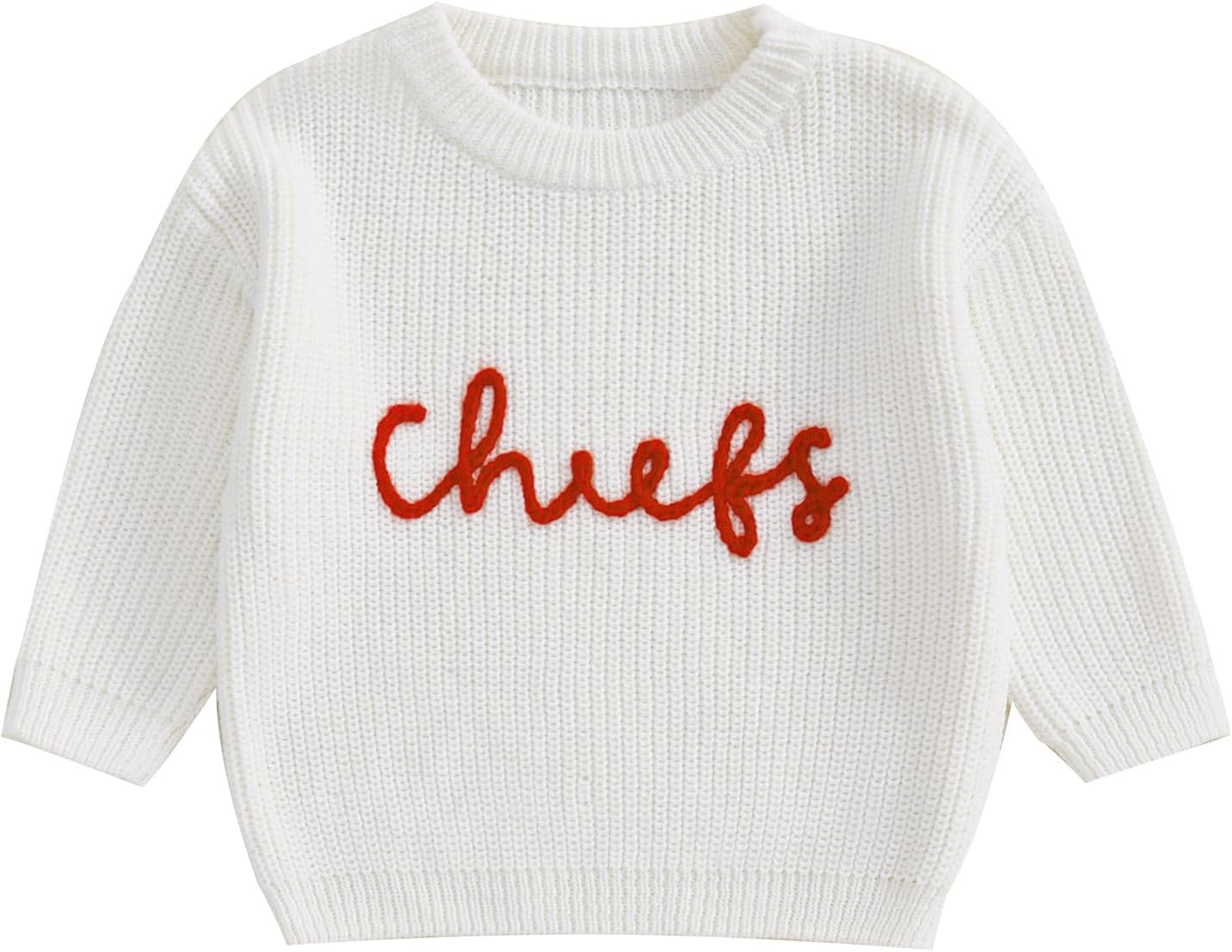 Toddler Kids Fall Winter Outfits Football Rugby Embroidered Sweater Oversized Long Sleeve Knitted Sweatshirt