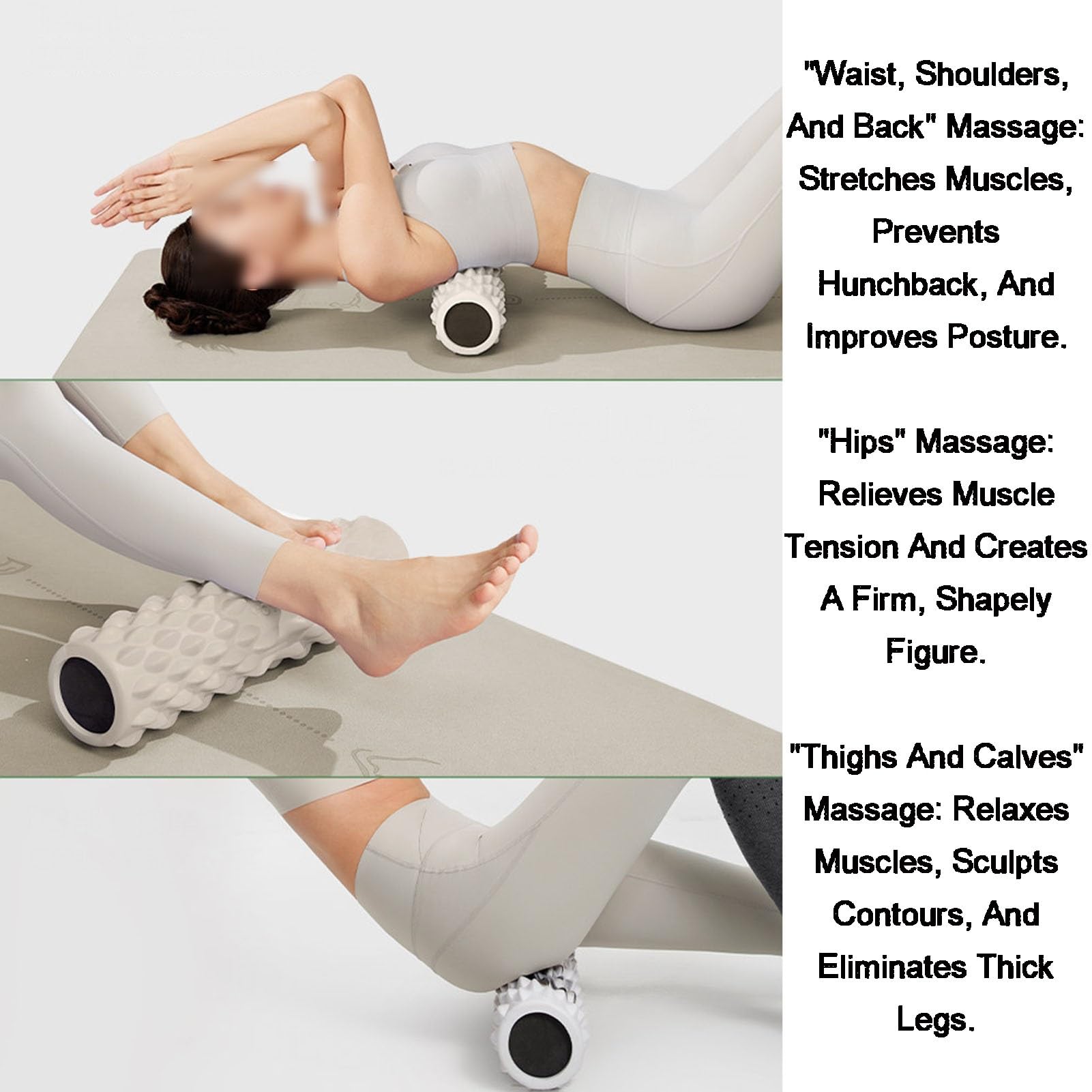 Rodillo De Espuma Masajeador De Tejido Profundo,Rodillo De Espalda De Masaje Con Textura Ondulada,Para Masaje Muscular Profundo Pilates Yoga(Color1)