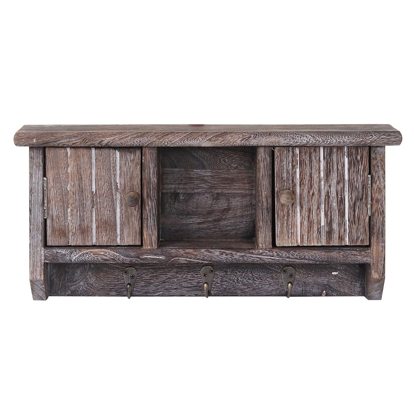 HWC-A48 - Armario para llaves con puertas, madera maciza, certificado MVG, color marrón