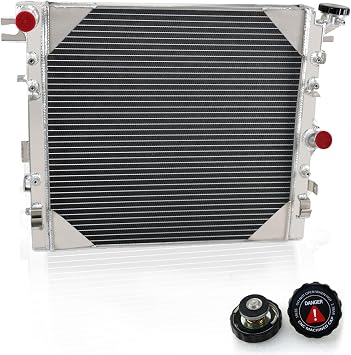 ALLOYWORKS 3 Row Aluminum Radiator for Jeep Wrangler JK Radiator 3.6L/3.8L V6 2007-2015 | All Aluminum Radiator. Superior cooling performance. Long service life. Ideal For daily commuter cars & modified cars.