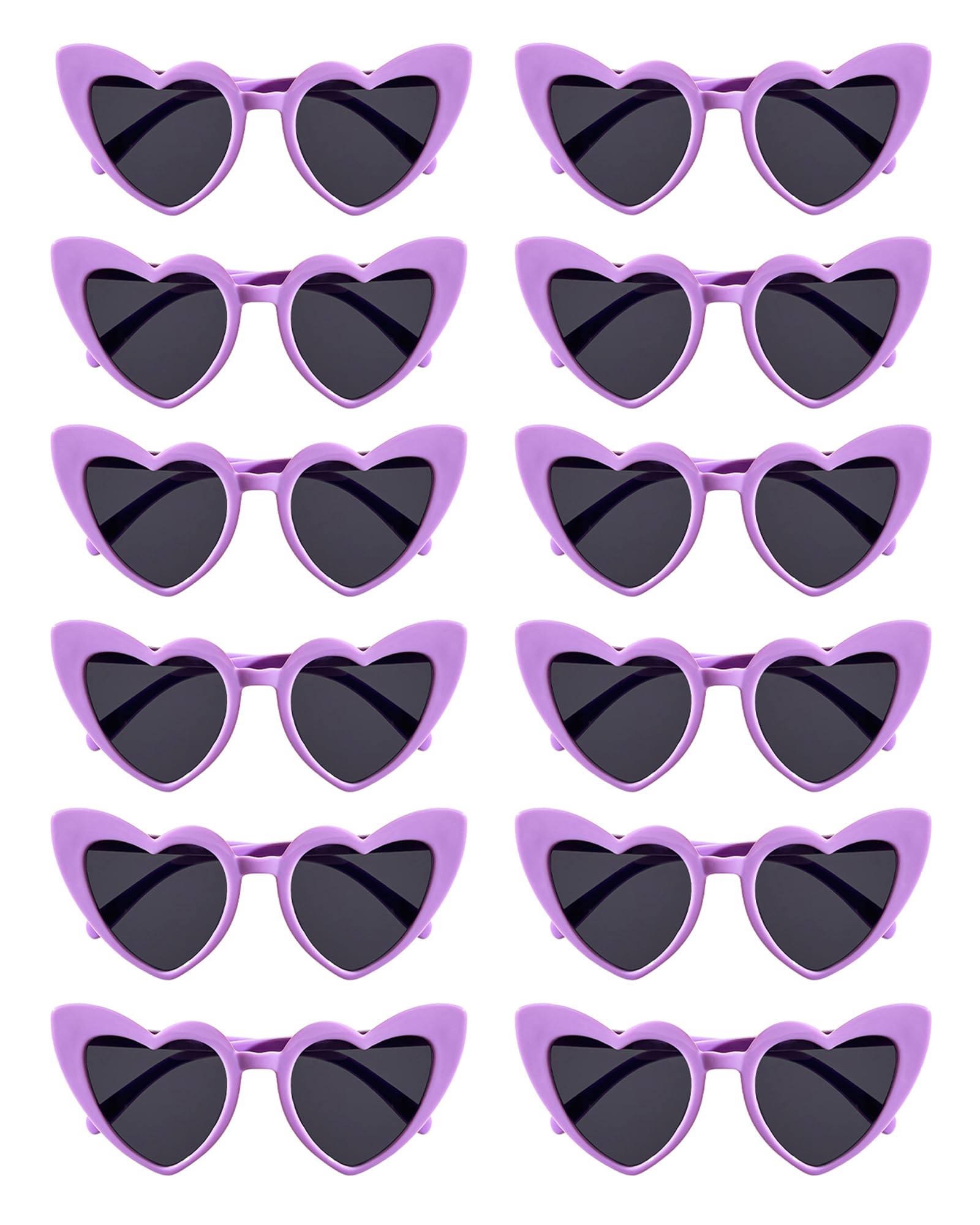 Geopty 12 Pack Heart Shaped Sunglasses for Women Bachelorette Party Favors Retro Cateye Bridemaid Glasses Bride Shower Gift