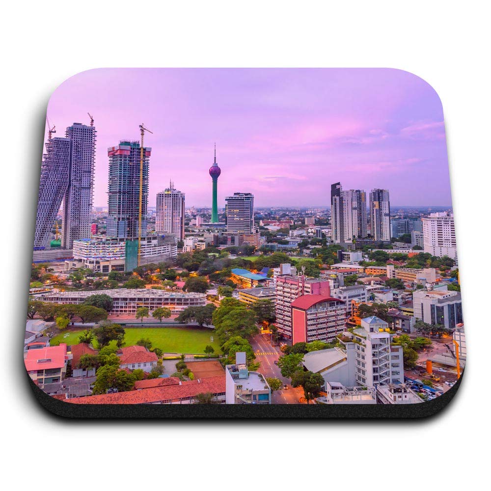 Destination Vinyl Ltd Multicolor 1 X Square Mdf Fridge Magnet - Colombo Sri Lanka Sunset 2803