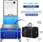 Narwey Transporter des bagages pour les avions Permis de transporter des bagages à main pour les voyages pliables Sacs à dos pliants de nuit pour les femmes et les hommes 40L (Noir)