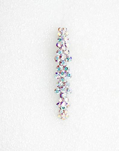 Miniatura 7 de Faship Preciosa pinza de pelo de cocodrilo con diseño floral de cristal transparente