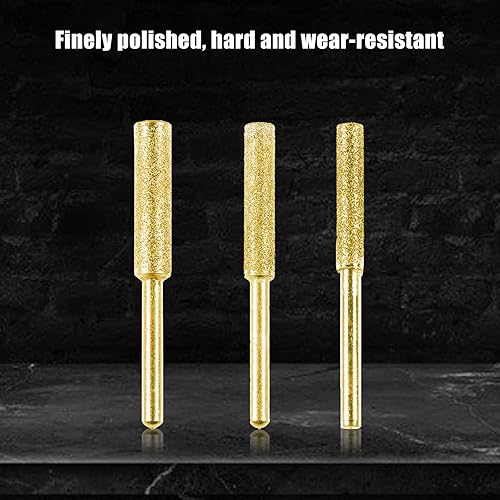 Miniatura 7 de CDIYTOOL 54 piezas de afilador de motosierra de diamante, alta dureza, lima de piedra de rebaba chapada en titanio, ruedas de afilado de diamante,