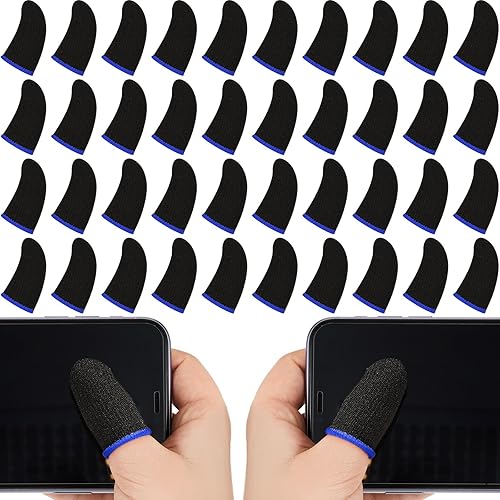 Jiuguva 120 fundas para dedos para juegos, antisudor, controlador de juego, manga para pulgar, fundas transpirables para dedos, guantes de juegos