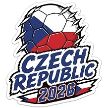 Czech Republic Flag Soccer Ball Football World Cup 2026 Sticker - Waterproof Outdoor Vinyl Decal, 5 Inch