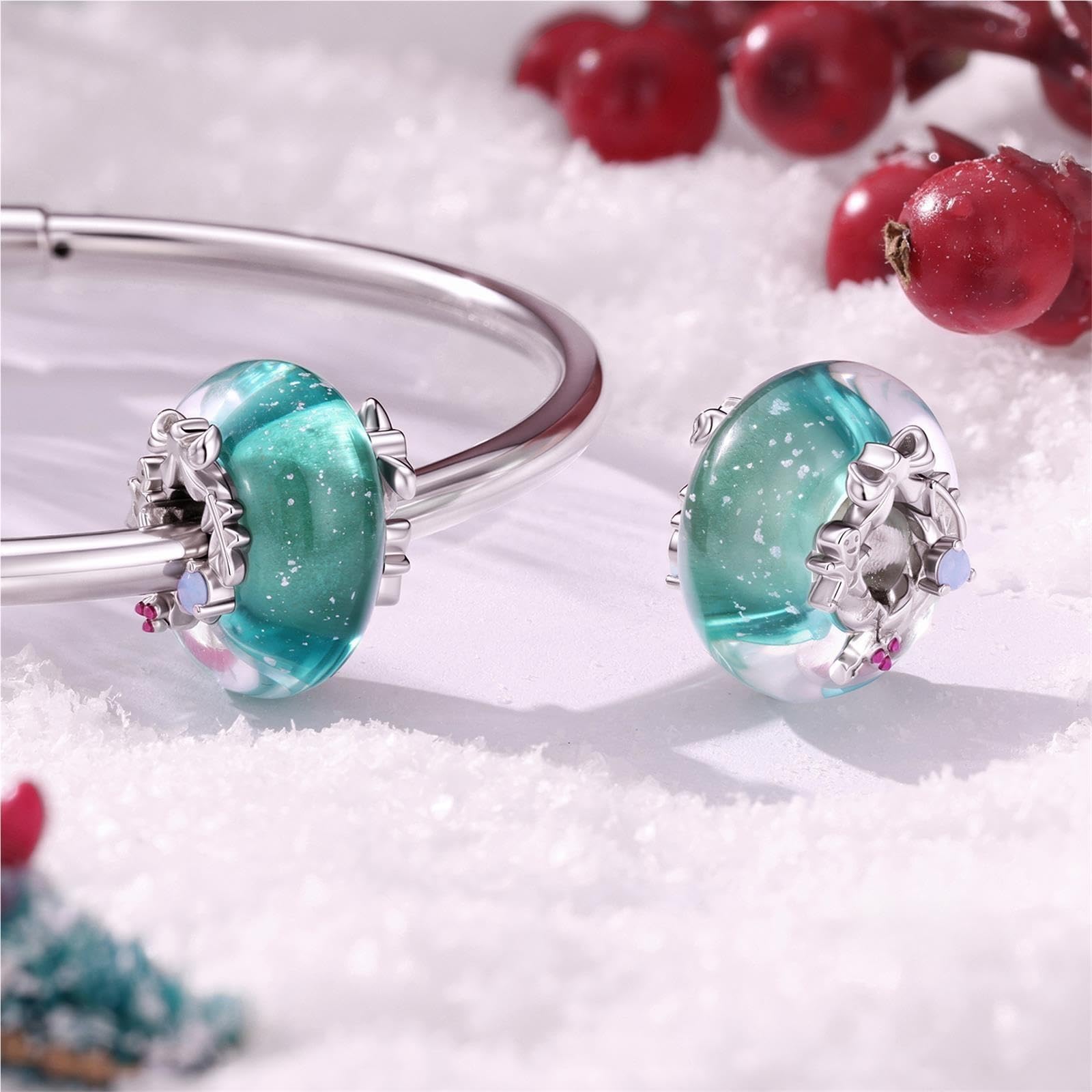 Plata 925 Fiesta Campana Guirnalda Charm for Pandora