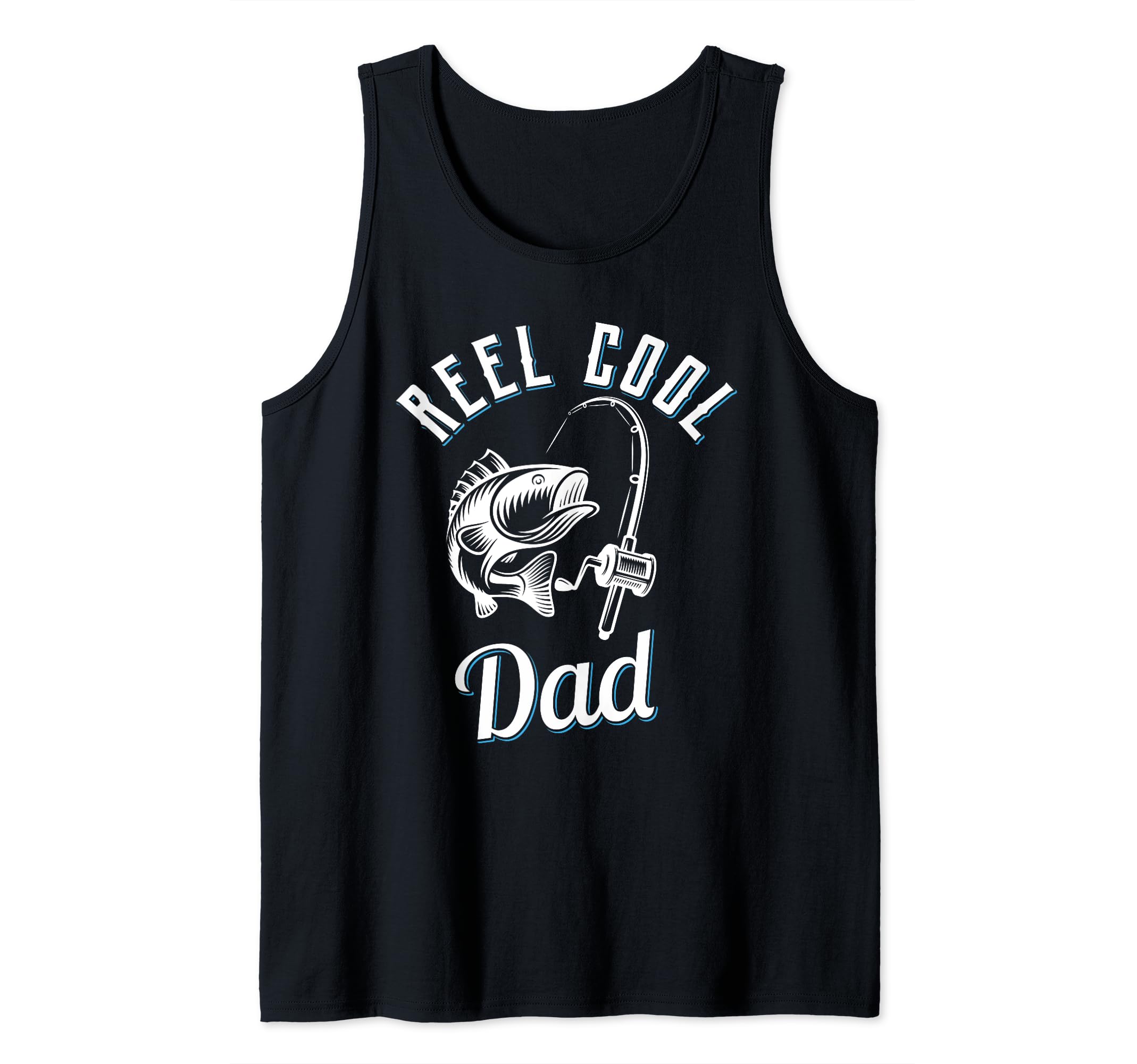 Reel Cool Dad Fathers Day Fishing Pole Rod Reel Fish Outdoor Tank Top, Black
