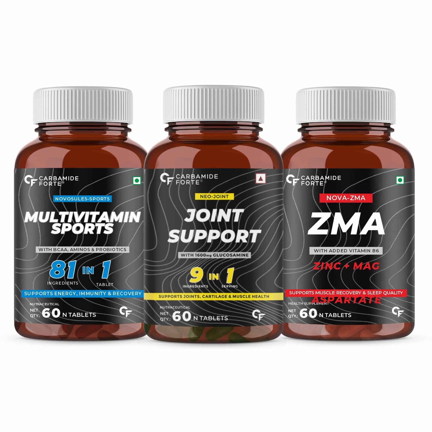 Carbamide Forte Multivitamin for Sports+Joint Support Supplement with Glucosamine+ZMA-Zinc, Magnesium Aspartate & Vitamin Combo Pack (B0CJ5B85MT) Amazon Price History, Amazon Price Tracker