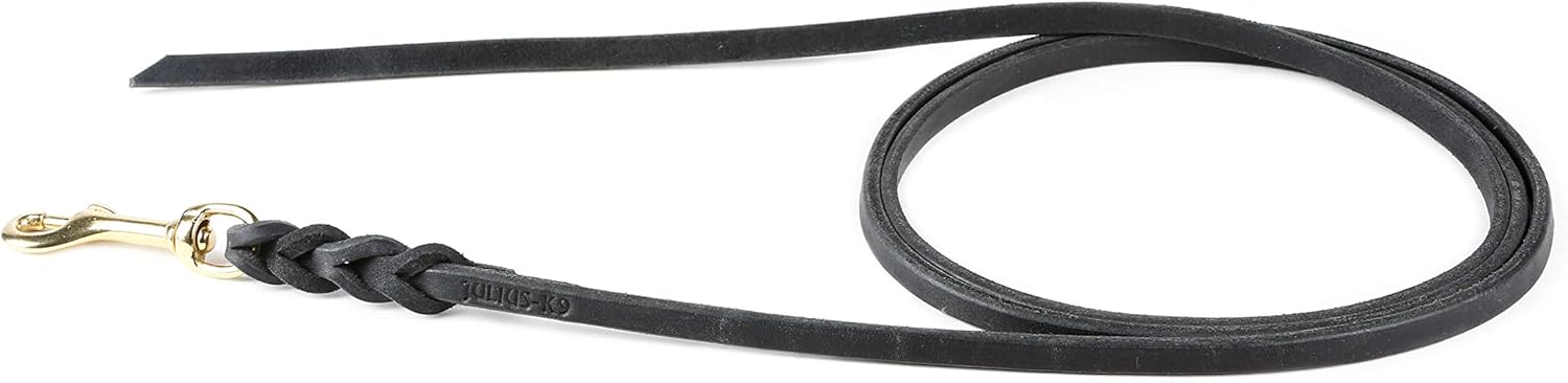 Julius K-9 Leather Leash Without Handle, 16 mm x 5 m with Brass Carabiner