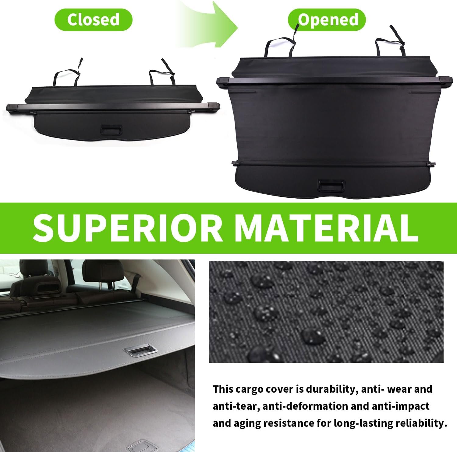 Cargo Cover for Honda CRV 2023 2024 2025 2026 CR-V Accessories Trunk Cover Extra Cover Style Rear Trunk Security Cover Shielding Shade, Black