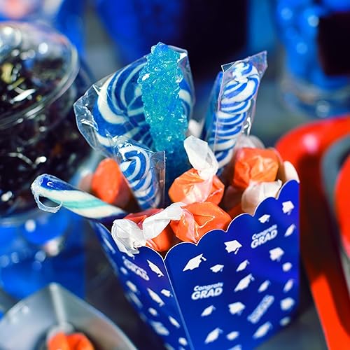 Miniatura 5 de Mini piruletas Twisty, ventosas, dulces de carnaval, bufé de dulces, 48 piezas, envueltas individualmente (azul)