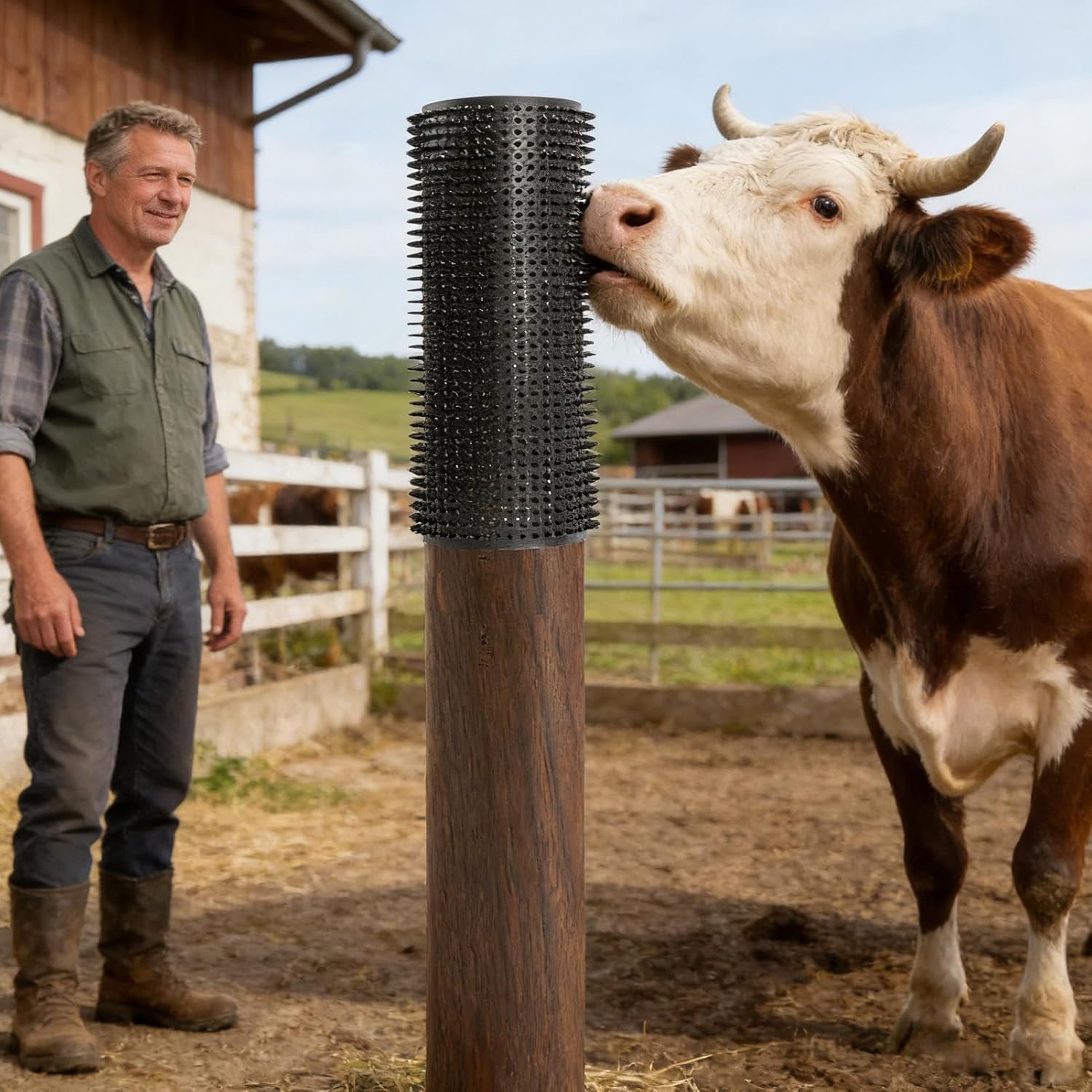 Goat Scratching Post - Soft Full Massage Grooming Shedding Brushes - Goats Livestock Scratching Comb | for Farm Animal Cows Dogs Cattle